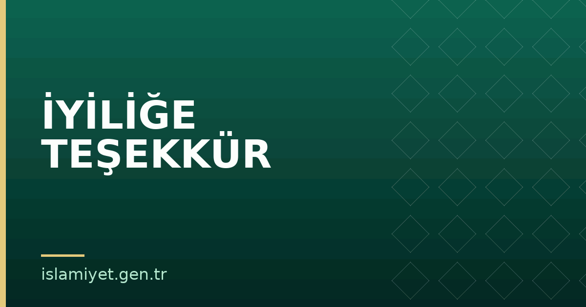 İYİLİĞE TEŞEKKÜR | İslamiyet.gen.tr
