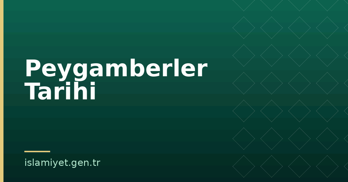 Peygamberler Tarihi | İslamiyet.gen.tr